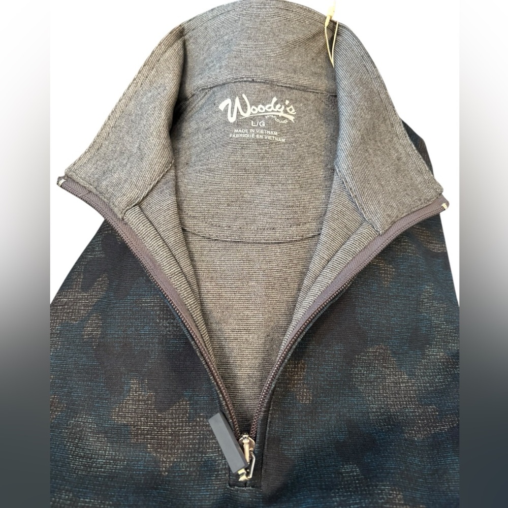 Woody’s Gray and Blue Half‎ Zip-Lon Sleeve Shirt